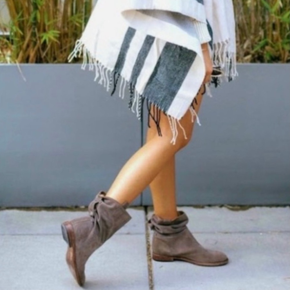 Alberto Fermani Umbria Suede Pull On Slouch Booties Tan Size 35.5 US 5.5